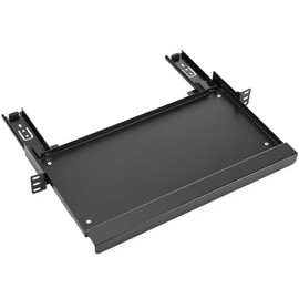 AceOrbit 1U Keyboard Tray 8" Deep, Universal 19" Rack Mount Sliding Shelf Tray 8" Deep for Network Equipment Server Rack or Cabinet