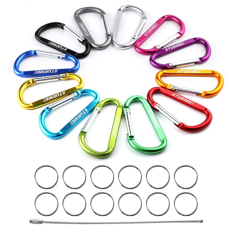 3" Aluminum D Ring Carabiners Clip D Shape Spring Loaded