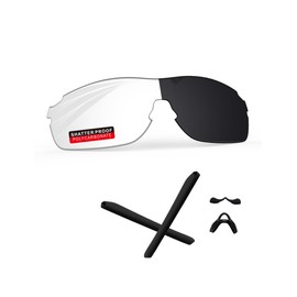 iLikeo PRO+ Polycarbonate Non-Polarized Replacement Lenses & Rubber Kits for Oakley EV Zero Blades OO9454 Sunglasses - Transparent Photochromic