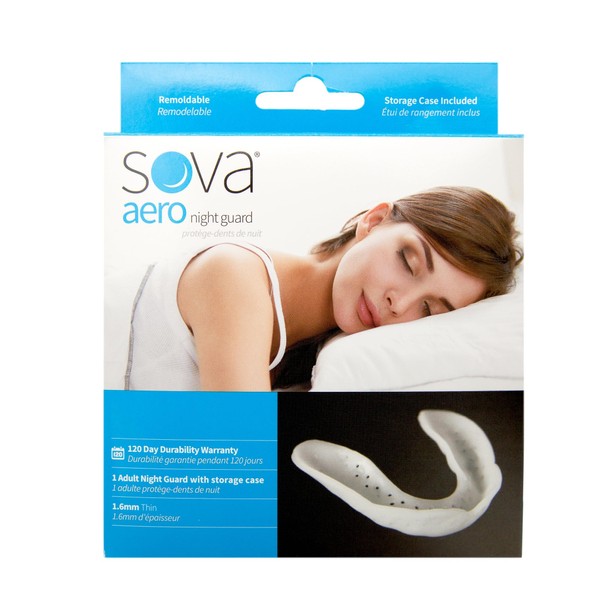 SOVA Aero Night Guard - 1.6mm Thin - Custom-Molded Fit - Protects Against Nighttime Teeth Grinding & Clenching - Odor & Taste Free - Remoldable Up to 20 Times - Non Toxic