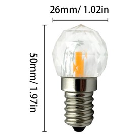 BesYouSel E14 2W LED Bulb Mini Globe Crystal Light (20W Equivalent) E14 Candle Base Chandeliers Glass Cob Decorative Light for Home Lighting Ceiling Fan Warm White 3000K AC110V Dimmable 6 Pack