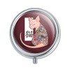Grumpy Sphynx Cat Neko with Dragon Tattoo Pill Case Trinket