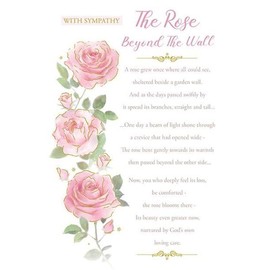 Paper Rose Sympathy Card - The Rose Beyond The Wall Poem with Gold Foil Detailing- Eco-Friendly and Recyclable