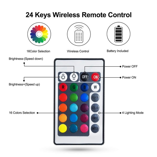 Creatrek Color Changing Led Lights, Submersible Led Lights Battery with