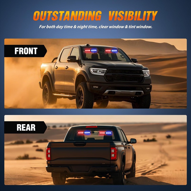 Nilight 40LED Blue Red Emergency Strobe Traffic Advisor Light Bar