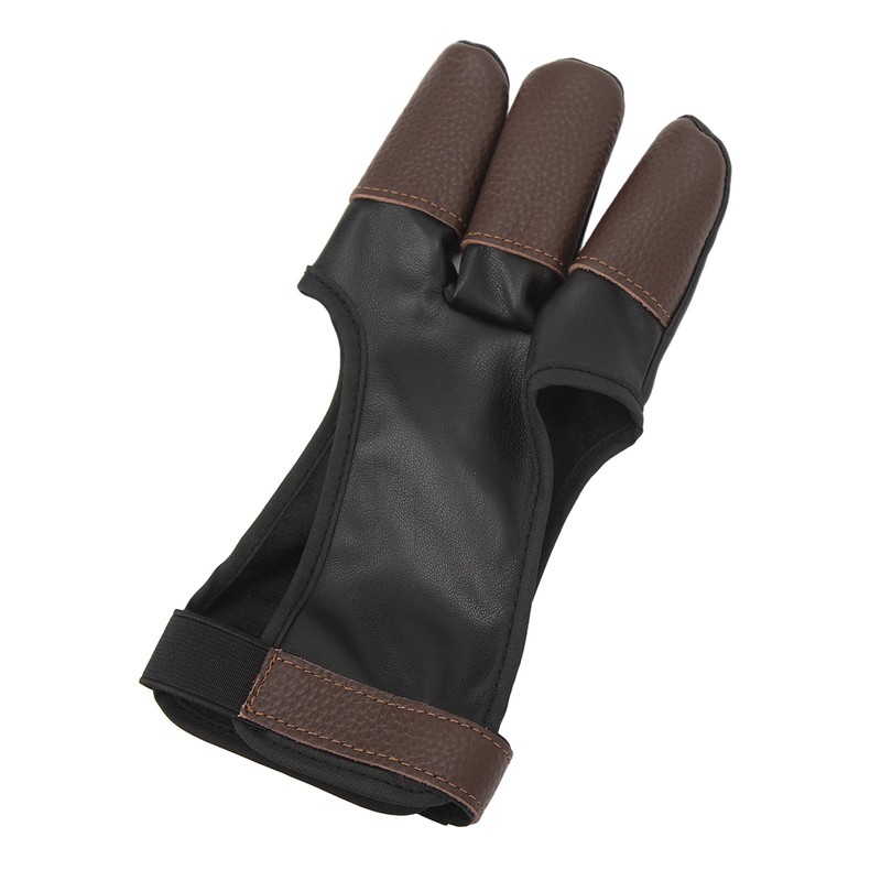 Archery Glove Finger Tab Accessories Three Finger Guard PU Leather