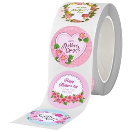 500PCS Mothers Day Stickers, Happy Mother's Day Stickers Labels, Many Styles Pink Stickers Mothers Day Gift Bag Decoration Stickers Self, for Cards Gift Envelope Seals Party Favor Decorations