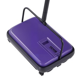 VEVOR Carpet Sweeper Manual, Floor Sweeper with 300 ml Dustbin Capacity Easy to Empty, 6.7 inch Cleaning Width for Home Office Carpets Pet Hair Dust, Purple