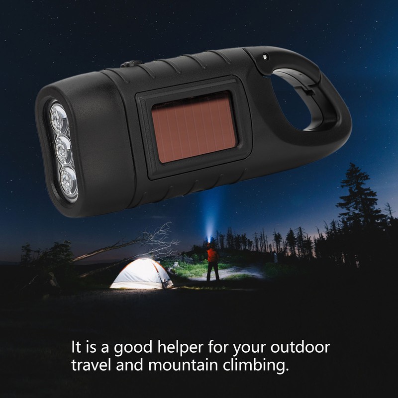 Hand Crank Solar Powered Flashlight Emergency Rechargeable LED Flashlight Self
