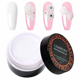 GZMAYUEN Solid Nail Extension Builder Gel 15 ml White Solid Builder Gel for Nails, 3D Decoration Nail Sculpture Gel Hard Gel
