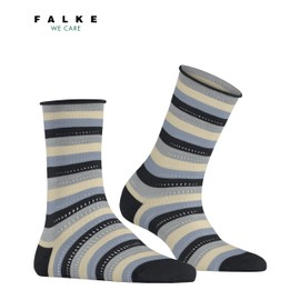 FALKE Women's Dopamine Stripe Socks Breathable Sustainable Lyocell Patterned 1 Pair, Black 3000.