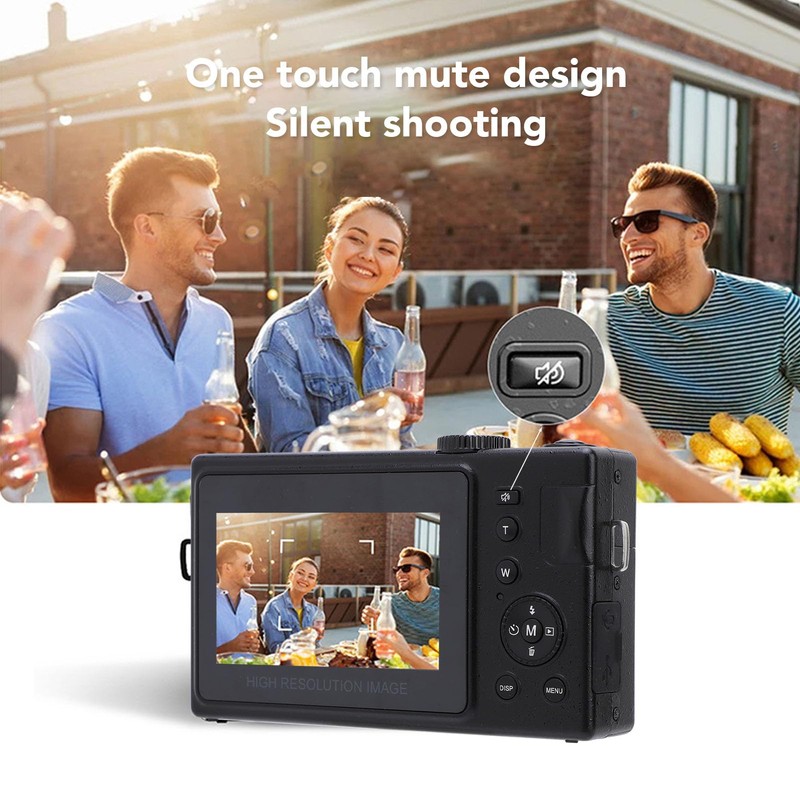 Digital Camera, 48MP, 1080P, 16X Digital Zoom, Anti-Shake Point and