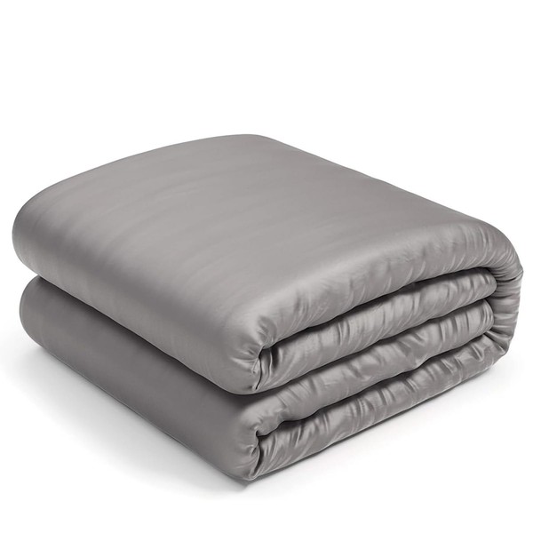Weighted Idea Weighted Blanket King Size with Bamboo Duvet Cover (80''x 87'',20lbs,Dark Grey,2-in-1) Oeko-Tex Certified Material ICED 2.0 Luxury Weighted Blanket for Hot Sleepers with Glass Sand