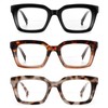 ZUVGEES Retro Style Square Reading Glass Big Eyeglass Frames Large