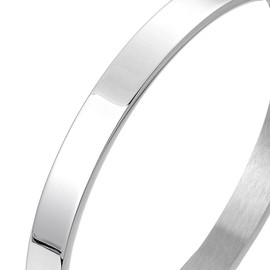 COOLSTEELANDBEYOND 20CM Classic Stainless Steel Bangle Bracelet for Men Women Silver Color Polished