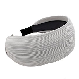 Fashion Elegant Wide Cloth Headband Hair Band Hair Hoop Accessories with Teeth for Women and Girls (Grey)