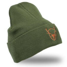 Royal Hunter® - Winter Hat for Hunters, High-Quality Hunting Hat, Hunter Hat Cap, Olive for Hunters and Outdoor Enthusiasts, Unisex Hunting Hat with Sewn-in Deer, Green