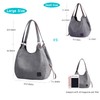 DOURR Women's Multi-pocket Shoulder Bag Fashion Cotton Canvas Handbag Tote