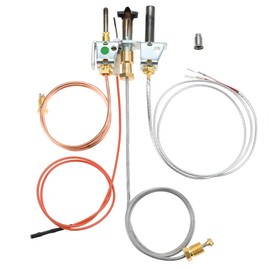 ETERMETA 4021-732 Pilot Assembly NG Compatible with Heatilator GNDC33, GNDC36, Quadrafire, and Heat-N-Glo Fireplaces, 25660 Pilot Assembly with Thermocouple, Thermopile