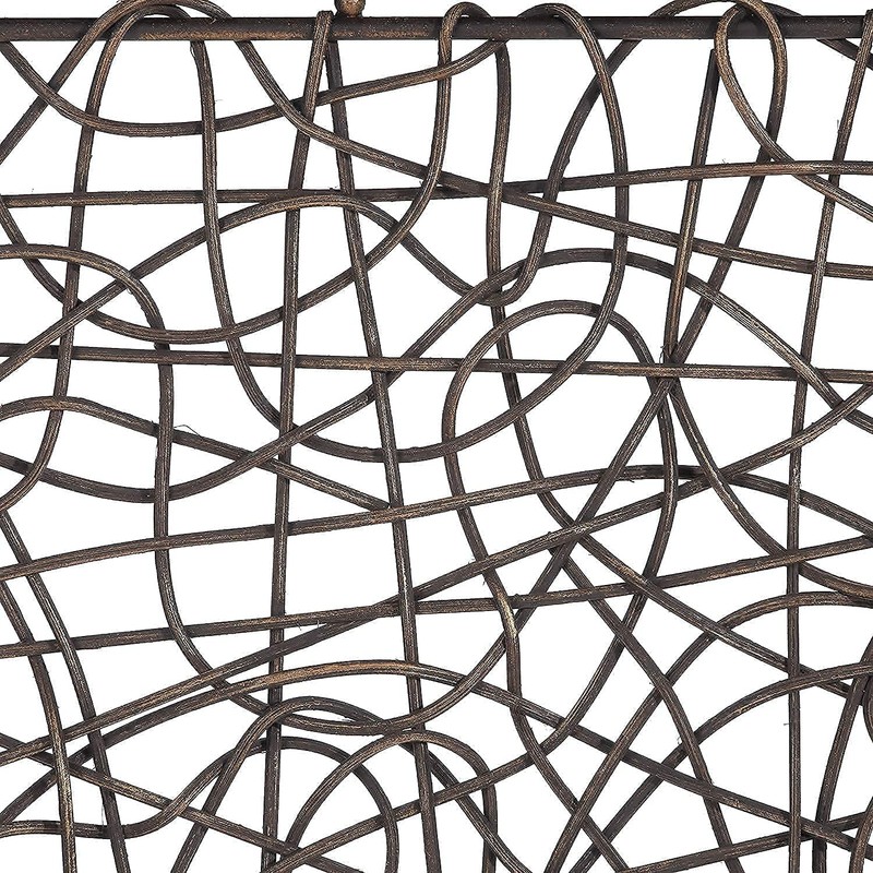 GUSUWOD Metal and Rattan Wall Decor, 17" W x 54"