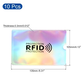 PATIKIL RFID Blocking Passport Sleeves with Pattern, 10 Pack Anti-Theft Identity Protector for NFC Wallet Travel, Laser