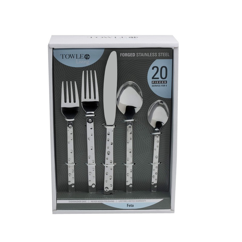 Towle Living Feta Forged 20-Piece Flatware Set - Stainless Steel