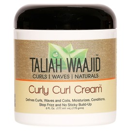 Taliah Waajid Curls Waves Natural - Curly Curl Cream | Extreme Curl Definition Hair Styling Gel | No Build-up or Frizz | 100% Paraben Free | Shea Butter & Sage - 6oz - 3Pack
