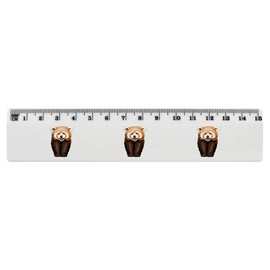 'Red Panda' 15cm (6 Inch) White Plastic Ruler (RL00049028)