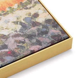 Akfado Floater Frame for 16x20 Canvas Paintings, 0.86" Deep DIY Metal Floating Frames for Abstract Art Prints Memorial Portraits, Modern Living Room Wall Decor, No Glass & Back (Gold)