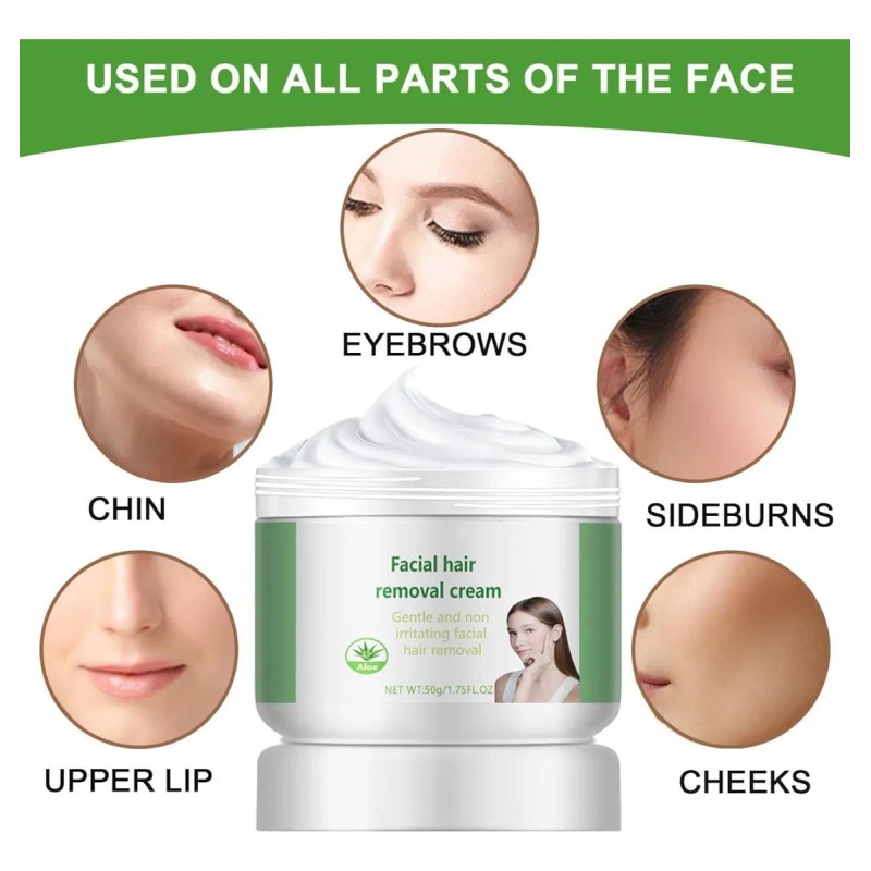 Crema Depilatoria Facial Femenina, Suave Y No Irritante