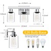DIKAIDA 3-Light Bathroom Light Fixtures, Nickel Bathroom Vanity Light with