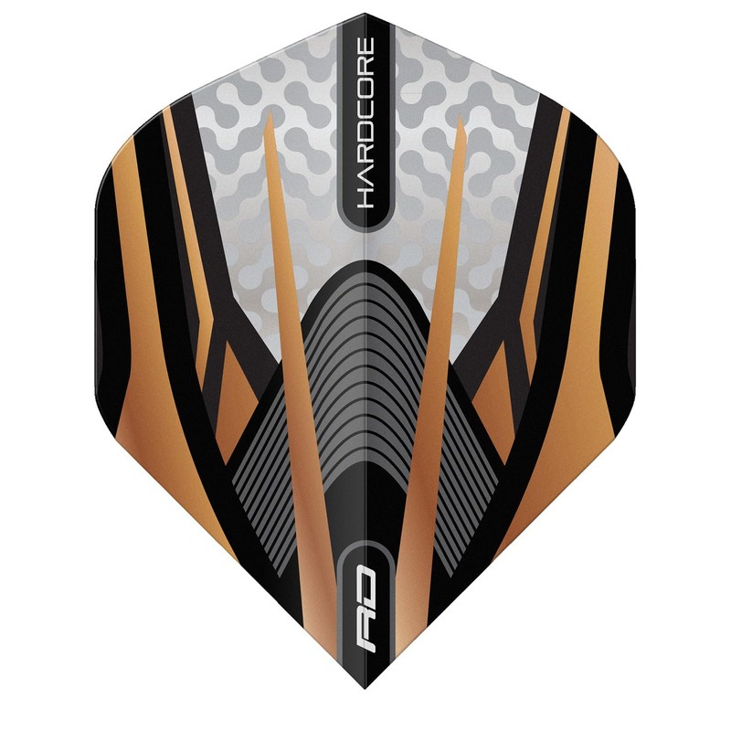 RED DRAGON Hardcore Premium Gold, Black and White Dart Flight