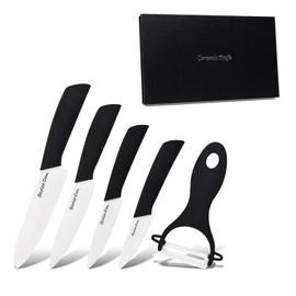 Beolee.Dan Ceramic Knife Set,ceramic knifes Kitchen Supplies Ceramic Knife 5-piece Set, Black Ceramic Knife 3-inch, 4-inch, 5-inch, 6-inch Black and Peeling Knife