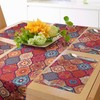 ABAKUHAUS Moroccan Table Runner & 4 Piece Placemats, Oriental Wavy