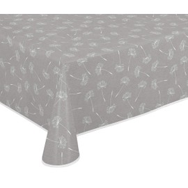 BEAUTEX Oilcloth Tablecloth Wipe Clean Non-Slip with Piping Band Square Round Oval Motif Choice of Colours (Dandelion Grey, Square 110 x 140 cm)