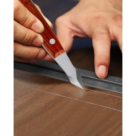 Woodworking Marking Knife – High Carbon Steel Double-Beveled Scribing Blade, Ergonomic Wooden Handle & Leather Sheath – Precision Scribing Tool for Joinery, Carpentry & Wood Carving – by Aeglemana