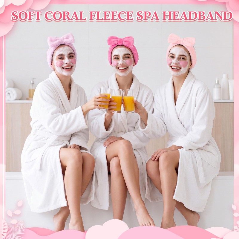 24 Pcs Spa Makeup Headband,Classic Pattern,Blush,24 Pcs