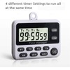 4 Channels Digital Kitchen Timer Clock with Large LCD Display,