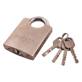 Amtech T1630 60mm Steel Padlock with 4 Keys, Security Padlock, Chrome Plated Hardened Steel Shackle, Precision Locking Mechanism