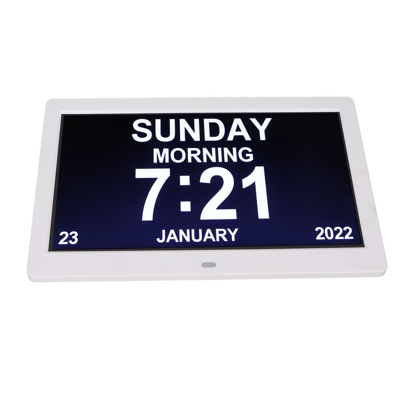 Digital Photo Frame 10in 1024x600 LCD Alarm Clock Remote Control