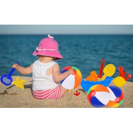 Inflatable Multicolored Beach Balls Design for Swimming Pool Party Favor, Birthday Parties, Summer Fun Toy, 6" (12-Pack)