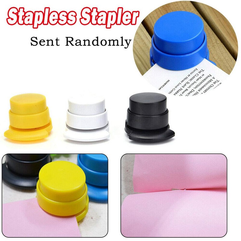 1Pcs Portable Stapleless Stapler, Mini Paper Binding Binder Paperclip 2-5