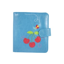 Lavishy Cherries Embroidered All in one Travel Passport Wallet (Blue)