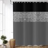 ASDCXZ Shower Curtain Glitter 180x200 cm, Modern Black Grey Glitter
