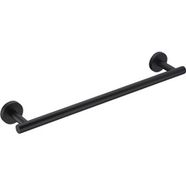 Matte Black SUS304 Stainless Steel Bath Towel Bar Single Bars Towel Rack Rod Classic Wall Mounted Bathroom Towel Holder Toilet Kitchen Towel Shelf Single Layer, 18 inches.