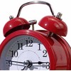 Reloj Despertador de Campana Doble Rojo con Luz Suave y
