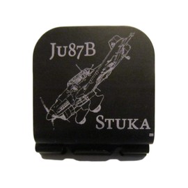 Thunderbolt Gunworks WW 2 German Ju87B Stuka Airplane Image Laser Etched Hat Clip Black