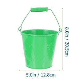 Toddmomy Kids Gardening Tools Set 4Pcs Kids Sand Beach Toys Gardening Equipment Small Metal Bucket Rake Gardening Toys for Kids