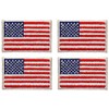 Pack 4 Small US Flag Embroidered Iron on Patch Sew on Patch USA United States of America Flag Patch