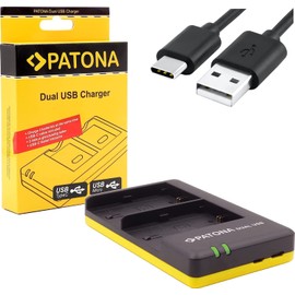 Patona USB Dual Ladegerät 1968 - kompatibel mit Akku Canon LP-E6 LP-E6N LP-E6NH